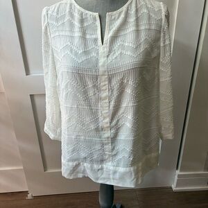 Chico's White Textured Blouse